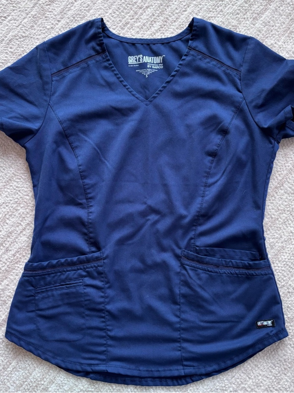 Grey's Anatomy by Barco Professional Wear Navy Scrub Shirt Small